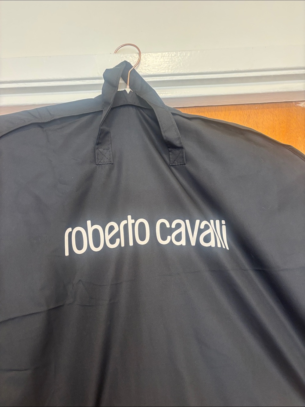 Roberto Cavalli Black Garment Cover with White Logo